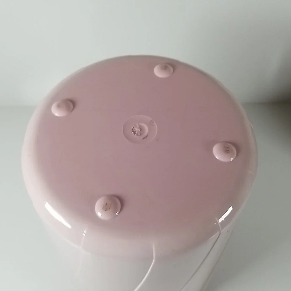 Vintage 1980s Wave Creative Bath Pink Waste Bin Trash Can Plastic Sleek